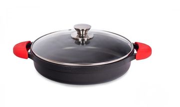 Valira Shallow Casserole Pan with Lid Aire Black ⌀ 28 cm