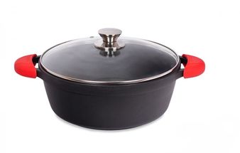 Valira High Casserole Pan with Lid Aire Black ⌀ 24 cm