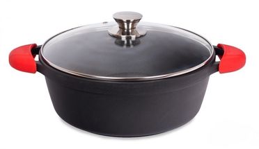 Valira High Casserole Pan with Lid Aire Black ⌀ 28 cm