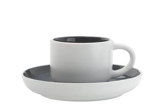 Maxwell &amp; Williams Espresso Cup and Saucer Tint Dark Grey 100 ml