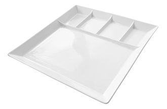 CasaLupo Divider Plate (Fondue, Tapas, BBQ) 5 Compartments White - 24 x 24 cm