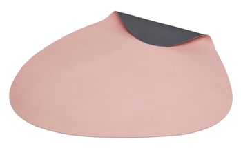 Jay Hill Placemat Leather Dark Grey Pink Curve 37 x 44 cm