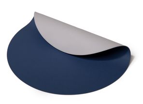 Jay Hill Placemat - Vegan leather - Grey / Blue - double-sided - ø 38 cm
