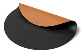Jay Hill Placemat Round Leather Cognac Black ⌀ 38 cm