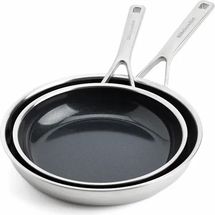 KitchenAid Frying Pan Set Multi-Ply Stainless Steel - ø 24 + 28 cm - ceramic non-stick coating