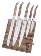 Laguiole Style de Vie Chef Knife Set Olive Wood Magnetic Acacia Wood