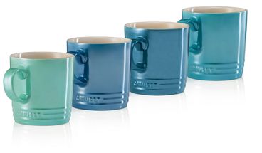 Le Creuset Mugs Metallic Blue 350 ml - 4 Pieces
