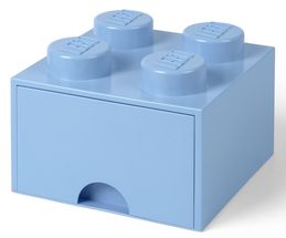 LEGO® Storage Box With Drawer Light Blue 25 x 25 x 18 cm