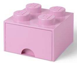 LEGO® Storage Box With Drawer Light Pink 25 x 25 x 18 cm