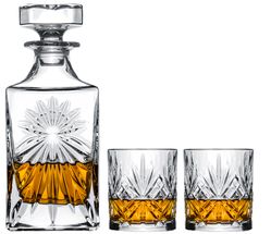 Jay Hill Whiskey Set (decanter &amp; whiskey Glasses) Moy - 3-Piece
