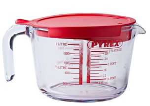 Pyrex Measuring Cup - with lid - Classic Prepware Heat Resistant Glass 1 Liter