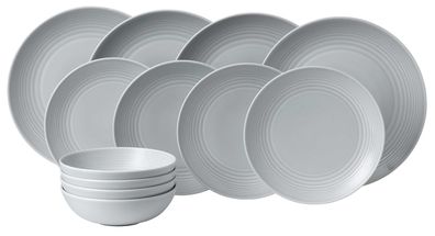 Gordon Ramsay 12-Piece Dinnerware Set Maze Light Grey