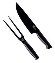 GreenPan Carving Set Chop &amp; Grill Stainless Steel Black 2-Piece