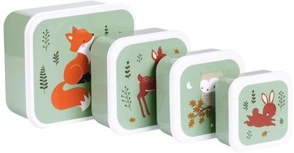 A Little Lovely Company Lunchset - Sage Green - Forest Friends