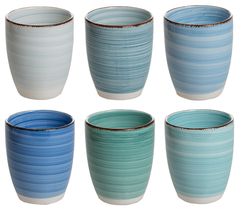 Studio Tavola Mug Without Handles Ocean Blue 340 ml - Set of 6