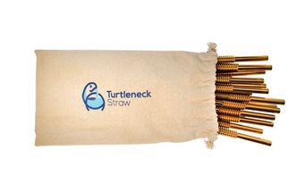 Turtleneck Reusable Gold Straws - incl. brush - Set of 50