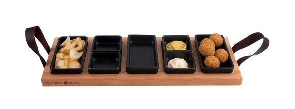 Bowls & Dishes Serving Board Streetfood 5-section Black - 49 cm 