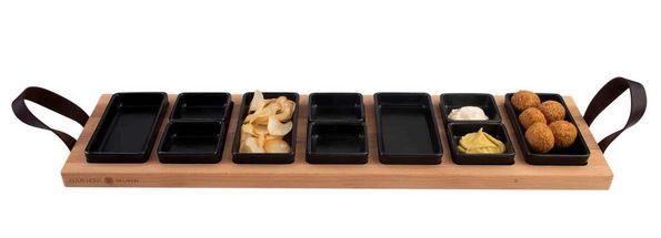 Bowls & Dishes Serving Board Streetfood 7-sections Black - 69 cm