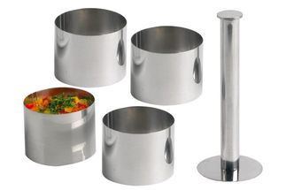Cosy & Trendy 4-piece Crumpet Rings Stainless Steel 6.5 cm + Pestle