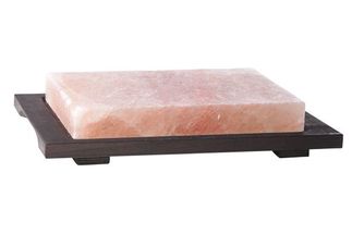 Bisetti Salt Stone BBQ 20 x 30 cm with wooden base
