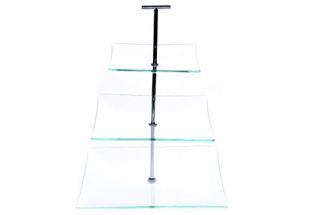 Cosy & Trendy Afternoon Tea Stand Glass Square 3 Layers