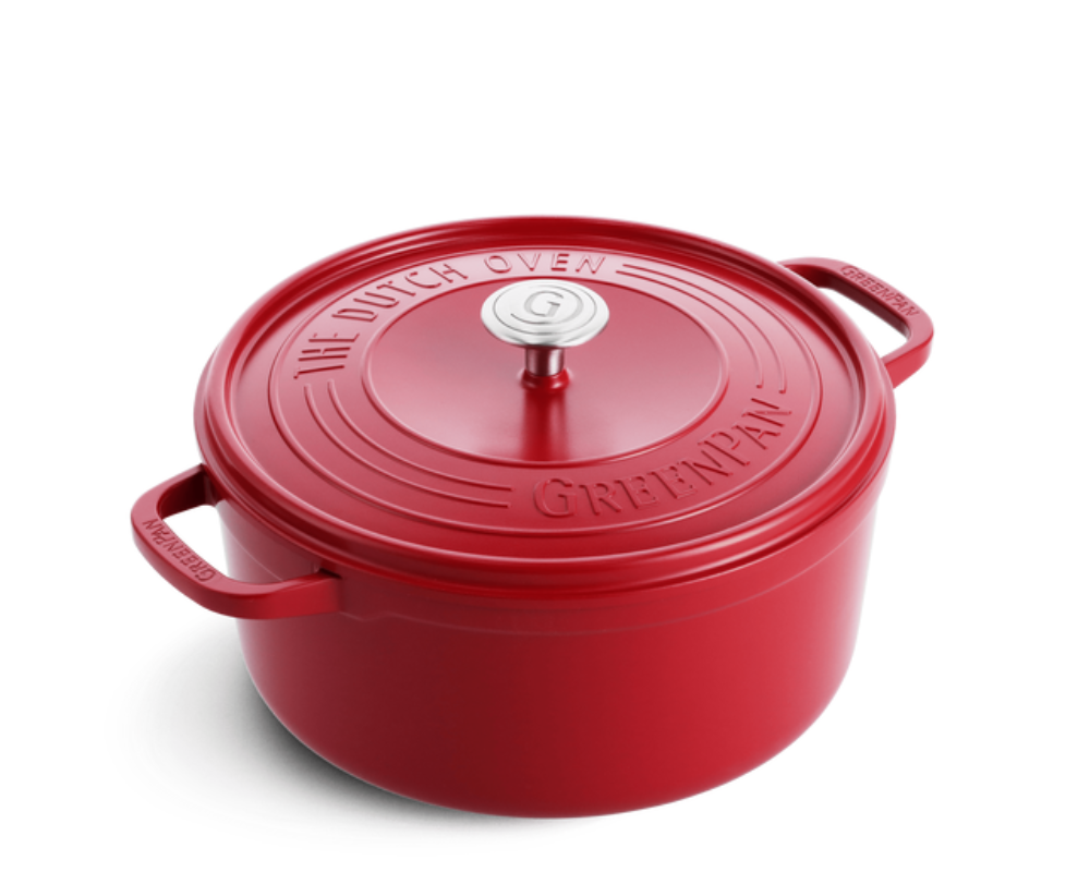 Healthy Choices Enameled 3.3L Red & White Cast Iron Dutch Oven
